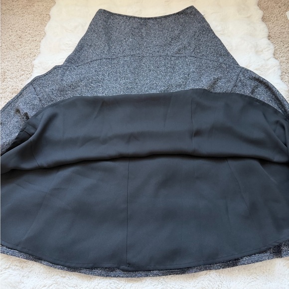 Jones New York Wool/Silk Blend Six-Gore Speckled Midi Grey Skirt with Lining - Picture 4 of 7